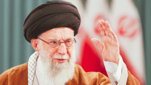 Ali Khamenei Iran Supreme Leader speaking at an official event in Tehran.