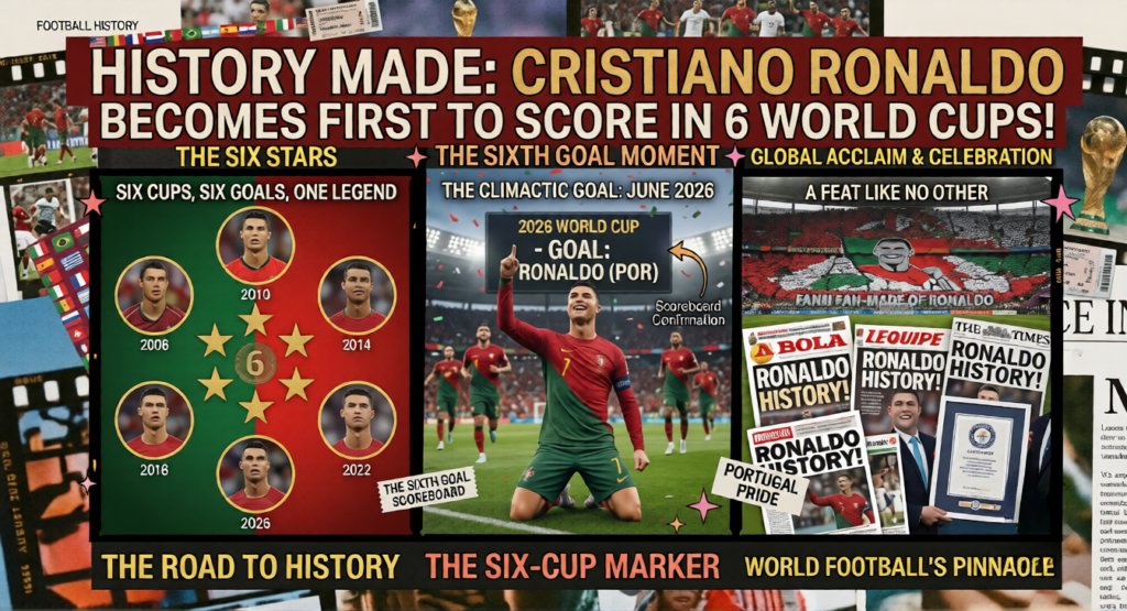History Made Cristiano Ronaldo Becomes First to Score in 6 World Cups!
